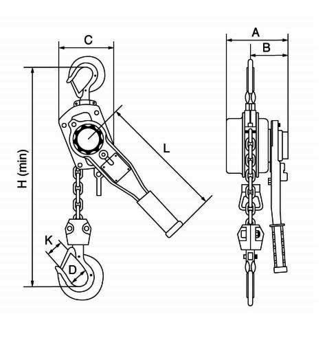 viper ratchet hoist dimensions